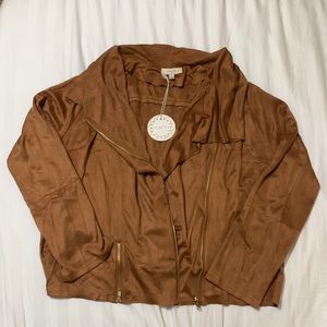 UMGEE TAN SUEDE MOTO JACKET